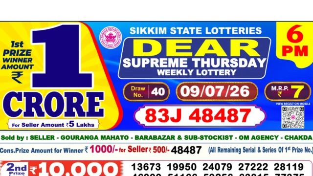 Nagaland State Today Lottery Result 6 PM 9 July 2026