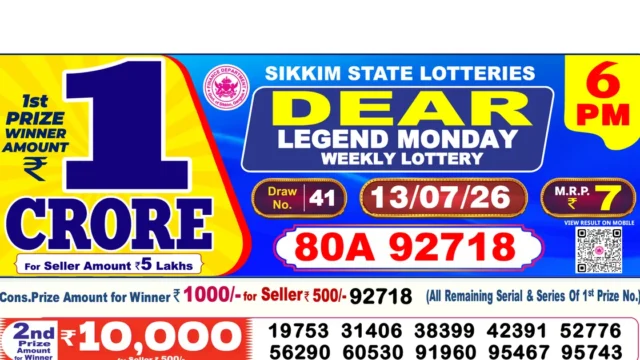 Nagaland State Today Lottery Result 6 PM 13 July 2026