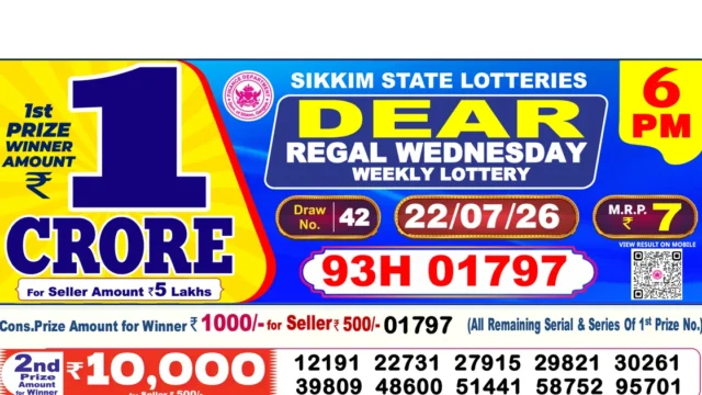 Nagaland State Today Lottery Result 6 PM 22 July 2026