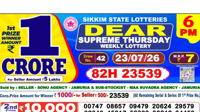 Nagaland State Today Lottery Result 6 PM 23 July 2026
