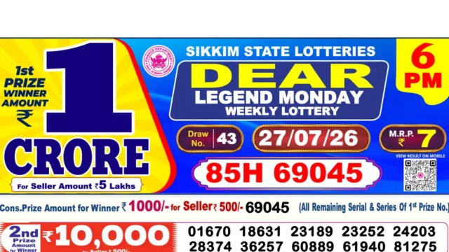 Nagaland State Today Lottery Result 6 PM 27 July 2026