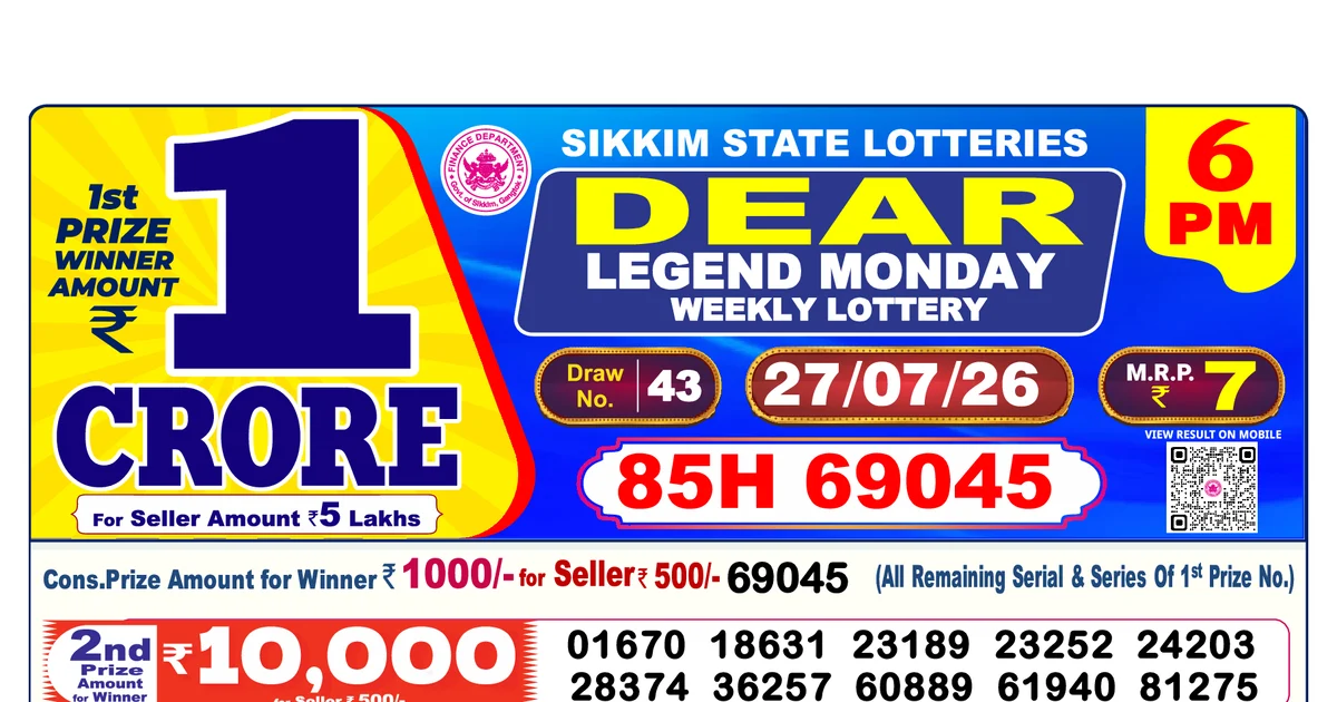 Nagaland State Today Lottery Result 6 PM 27 July 2026