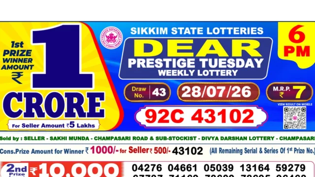 Nagaland State Today Lottery Result 6 PM 28 July 2026