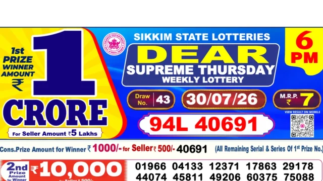 Nagaland State Today Lottery Result 6 PM 30 July 2026
