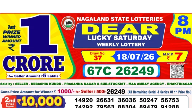 Nagaland State Today Lottery Result 8 PM 18 July 2026