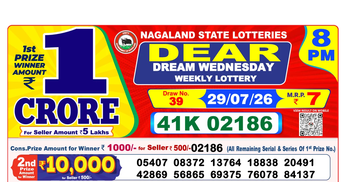 Nagaland State Today Lottery Result 8 PM 29 July 2026