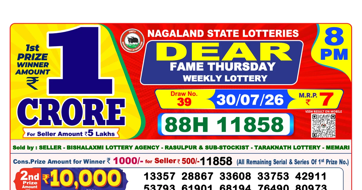 Nagaland State Today Lottery Result 8 PM 30 July 2026