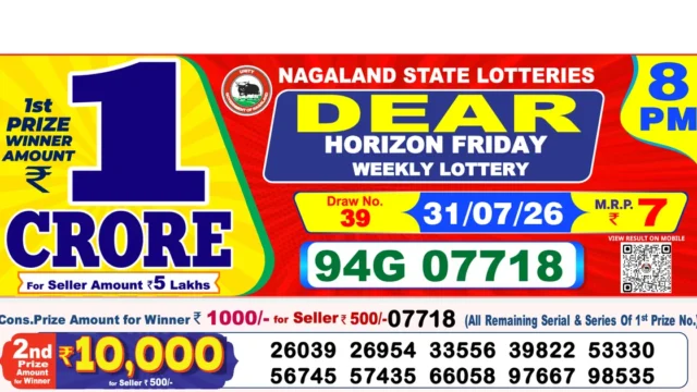 Nagaland State Today Lottery Result 8 PM 31 July 2026