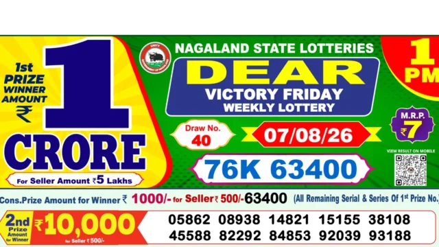 Nagaland State Today Lottery Result 1 PM 7 August 2026