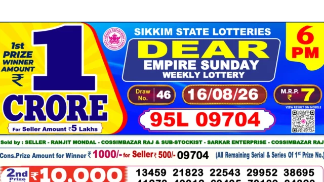 Nagaland State Today Lottery Result 6 PM 16 August 2026