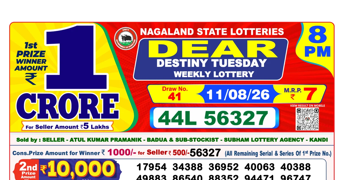 Nagaland State Today Lottery Result 8 PM 11 August 2026